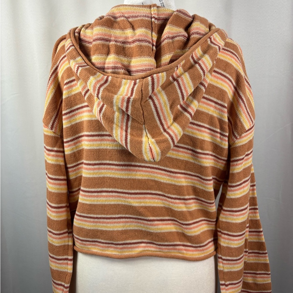 ROXY Striped Cropped Side Swipe Poncho Cropped Hoodie-- NWT-L - Picture 9 of 13